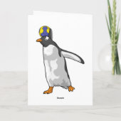Pinguïn Handbalspeler Handbal Kaart (Achterkant)