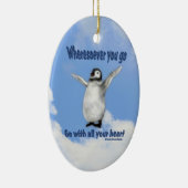 Pinguïn Happiness Inspirerend Citaat Ornament (Rechts)