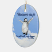 Pinguïn Happiness Inspirerend Citaat Ornament (Links)