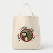 Pinguïn Happy Joy Kerstvakantie Tote Bag (Voorkant)