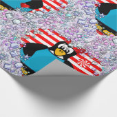 Pinguïn harten van Valentijnsdag Cadeaupapier (Hoek)