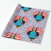 Pinguïn harten van Valentijnsdag Cadeaupapier (Uitgerold)