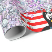 Pinguïn harten van Valentijnsdag Cadeaupapier (Rol Hoek)