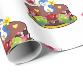 Pinguïn harten van Valentijnsdag Cadeaupapier (Rol Hoek)