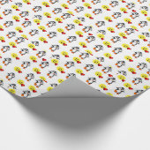 Pinguïn harten van Valentijnsdag Cadeaupapier (Hoek)
