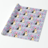 Pinguïn harten van Valentijnsdag Cadeaupapier (Uitgerold)