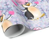 Pinguïn harten van Valentijnsdag Cadeaupapier (Rol Hoek)