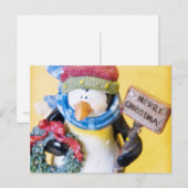 Pinguïn • Het Briefkaart van Kerstmis (Voorkant / Achterkant)