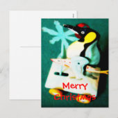Pinguïn • Het Briefkaart van Kerstmis (Voorkant / Achterkant)