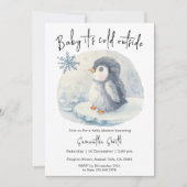 Pinguïn Het is koud buiten de winter Baby shower Kaart (Voorkant)