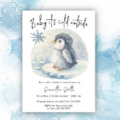 Pinguïn Het is koud buiten de winter Baby shower Kaart