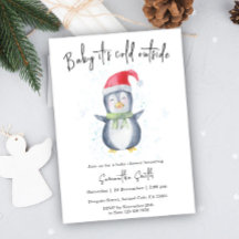 Pinguïn Het is koud buiten Winter Baby Shower