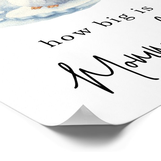 Pinguïn - Hoe groot is mama's buik Poster (Hoek)