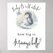 Pinguïn - Hoe groot is mama's buik Poster (Voorkant)