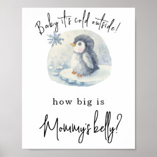 Pinguïn - Hoe groot is mama's buik Poster