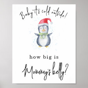 Pinguïn - Hoe groot is mama's buik Poster