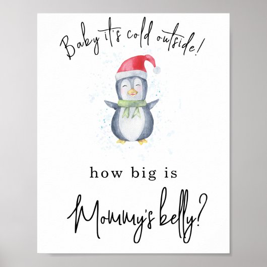 Pinguïn - Hoe groot is mama's buik Poster (Voorkant)