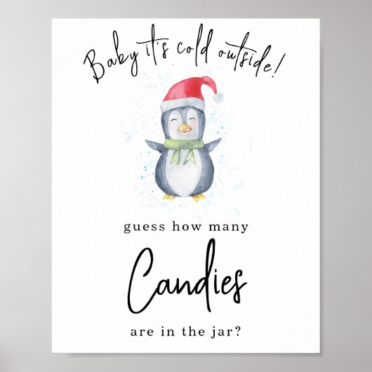 Pinguïn - Hoeveel snoepjes Poster (Voorkant)