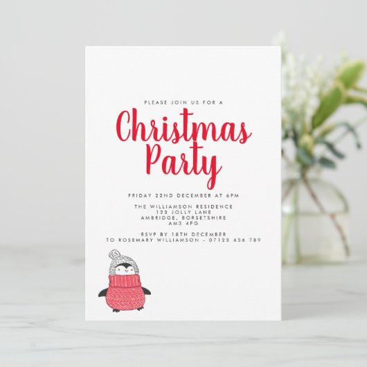 Pinguïn Holiday Kaart (Staand voorkant)