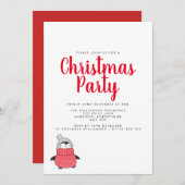 Pinguïn Holiday Kaart (Voorkant / Achterkant)