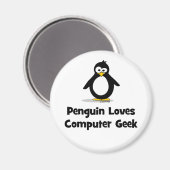 Pinguïn houdt van Computer Geek Magneet (Voorkant / Achterkant)