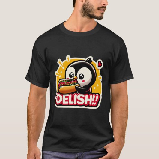 PINGUÏN HOUDT VAN HOTDOG 9 T-SHIRT (Voorkant)