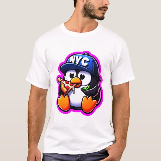 PINGUÏN HOUDT VAN PIZZA 5 T-SHIRT (Voorkant)