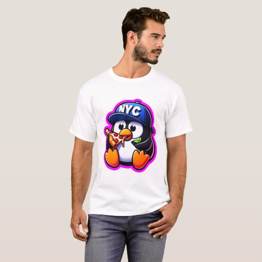 PINGUÏN HOUDT VAN PIZZA 5 T-SHIRT (Voorkant volledig)