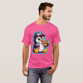 PINGUÏN HOUDT VAN PIZZA T-SHIRT (Voorkant volledig)