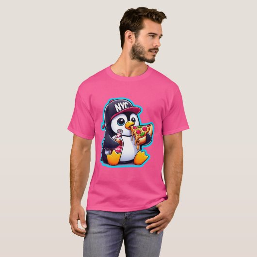 PINGUÏN HOUDT VAN PIZZA T-SHIRT (Voorkant volledig)