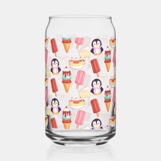Pinguïn Ice Cream Sweets Blikvorm Glas (Achterkant)