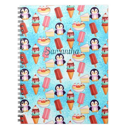 Pinguïn Ice Cream Sweets Notitieboek (Voorkant)