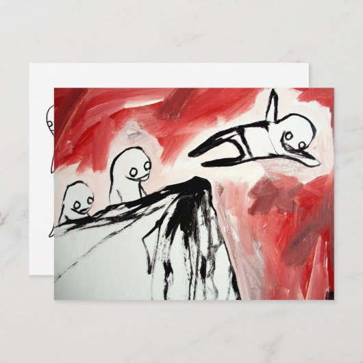 pinguïn icy cliff-duif briefkaart (Voorkant / Achterkant)