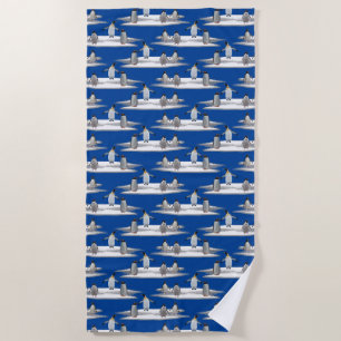 Pinguïn IJsberg Feest Strand Handdoek (Blauw)