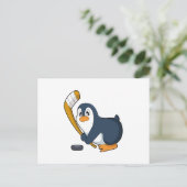 Pinguïn IJshockey IJshockeystick Briefkaart (Staand voorkant)