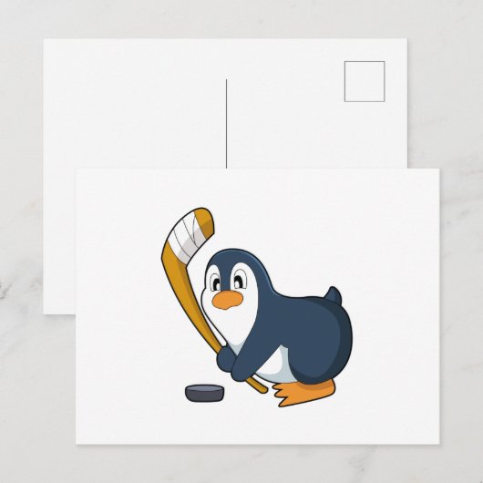 Pinguïn IJshockey IJshockeystick Briefkaart (Voorkant / Achterkant)