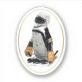 Pinguïn ijshockey sporten sticker (Voorkant)