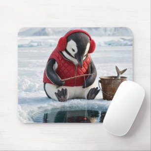 Pinguïn ijsvissen op een Arctische gletsjer Muismat