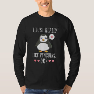 Pinguïn Ik hou gewoon heel erg van pinguïns Oké Pi T-shirt