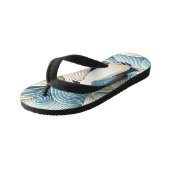 Pinguïn in crèmeblauwe Abstracte golven Kinder Teenslippers (Schuin)