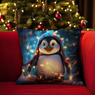Pinguïn in de geest van Kerstmis Kussen