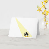 Pinguïn in de kijker kaart (Gele Bloem)