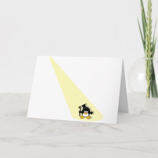 Pinguïn in de kijker kaart (Voorkant)