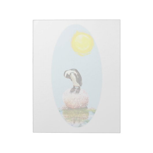 Pinguïn in de zon notitieblok (Linkerzijde)