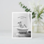 Pinguïn in een bad briefkaart (Staand voorkant)