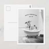 Pinguïn in een bad briefkaart (Voorkant / Achterkant)