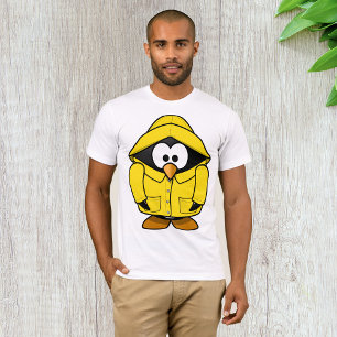 Pinguïn in een geel regenjas Mannen T-shirt