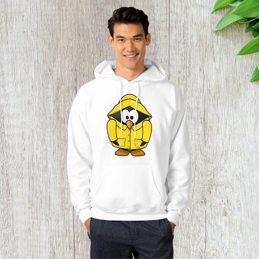 Pinguïn in een gele regenjas Mannen capuchon Hoodie