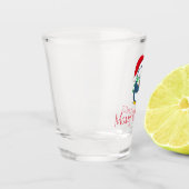 Pinguïn in een kerst Pet met Gift Shot Glass Glas (Links)