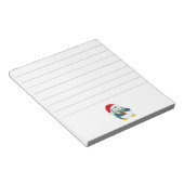 Pinguïn in een kerstpet met cadeau notitieblok (Schuin)